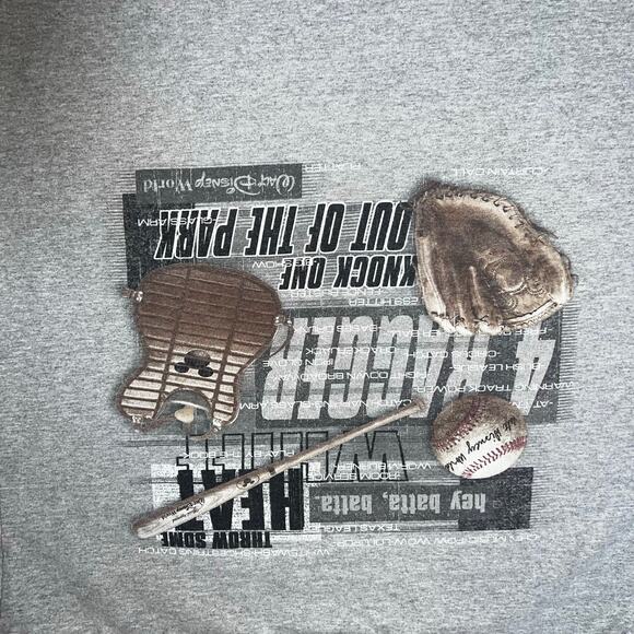 Vintage Disney World Mickey Mouse Gray Baseball T-Shirt adult size Medium - Picture 4 of 6